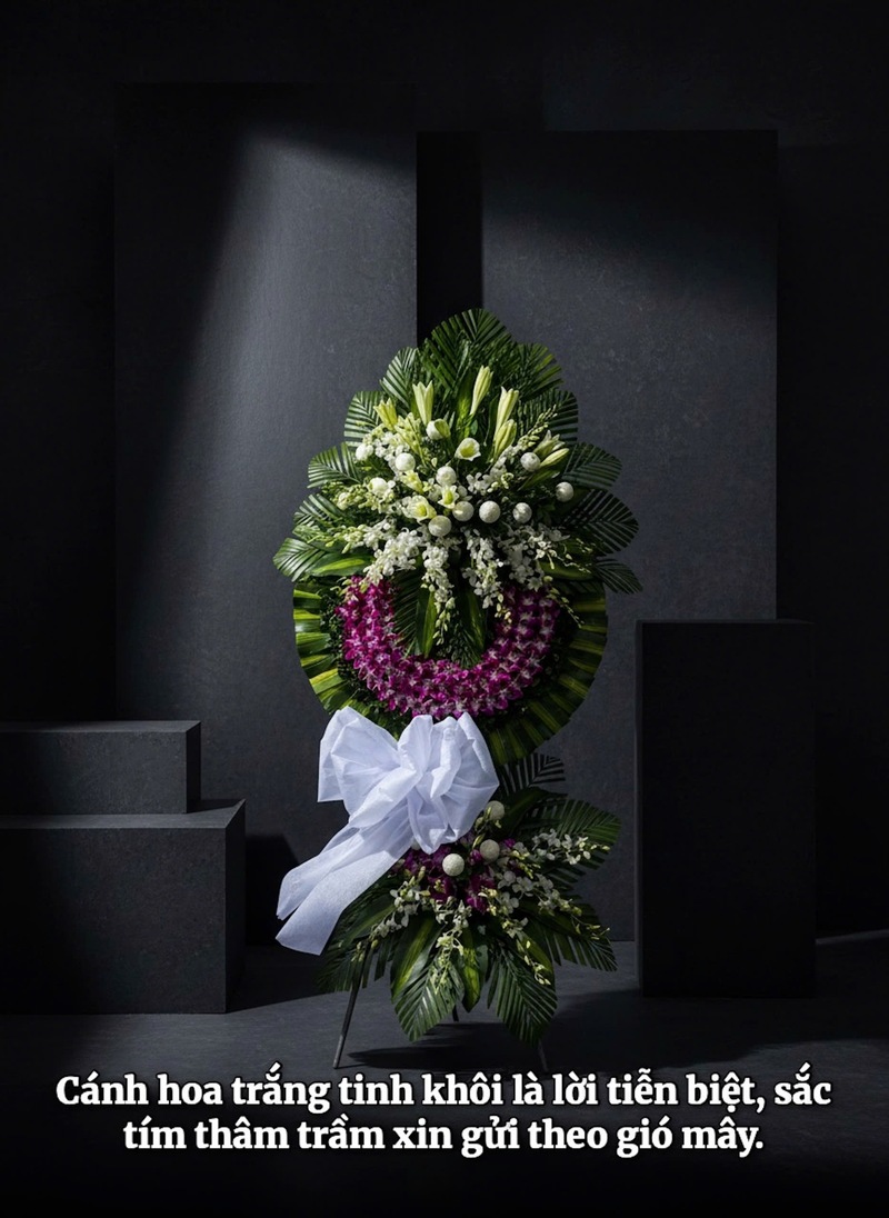 Kệ Hoa Viếng Vòng Tròn Mix Lan